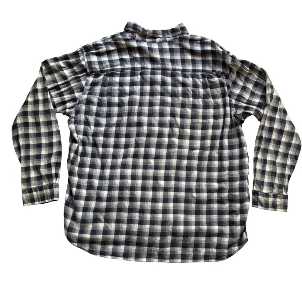 Carhartt Mens 2XL Relaxed‎ Fit Plaid Button Down Shirt Navy White Buffalo Check - Picture 8 of 10